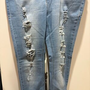 Distressed Light Blue Women's Jeans